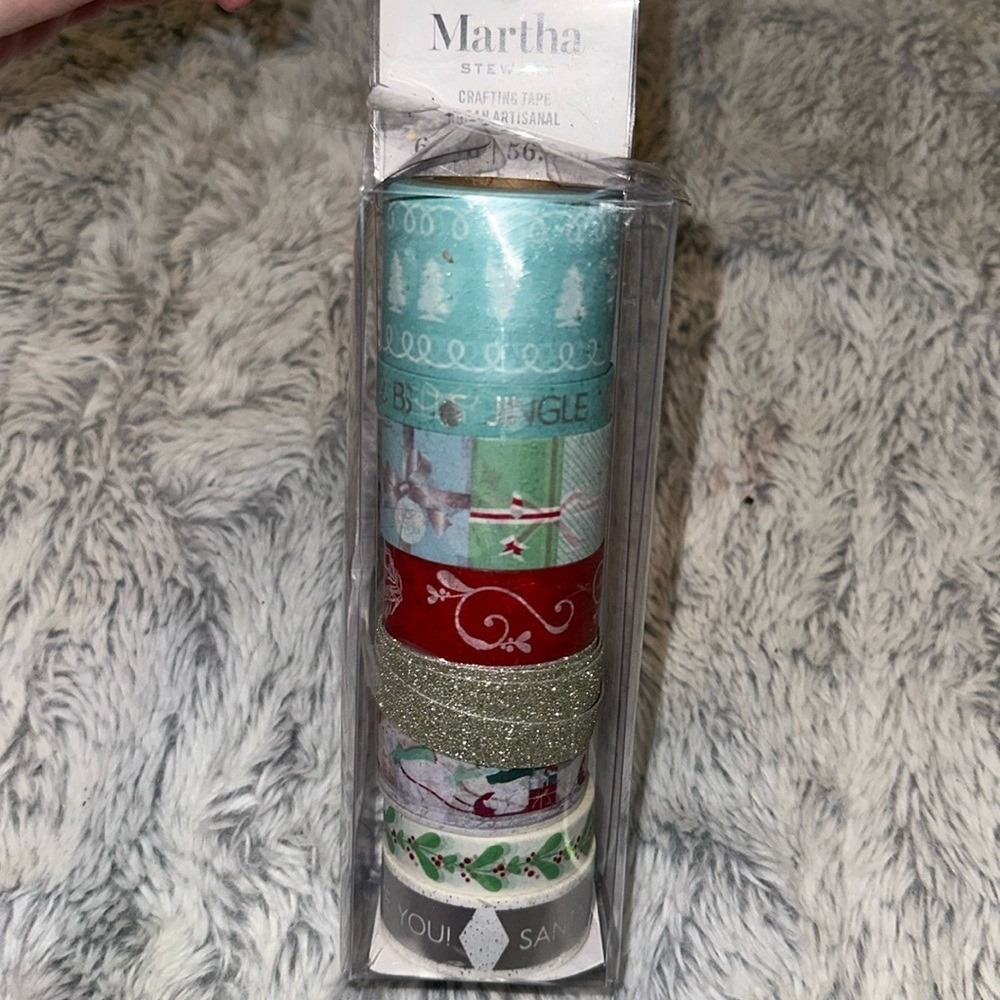 Martha Stewart Christmas Crafting Tape 8 Rolls Holiday‎ Washi Glitter 62y